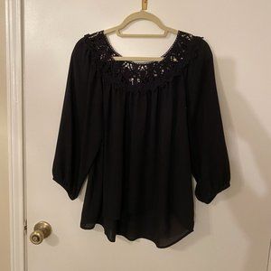 Black crochet top